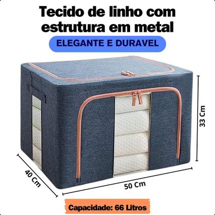 Imagem de Caixa Organizadora Para Roupas com Ziper Edredon Coberta MED