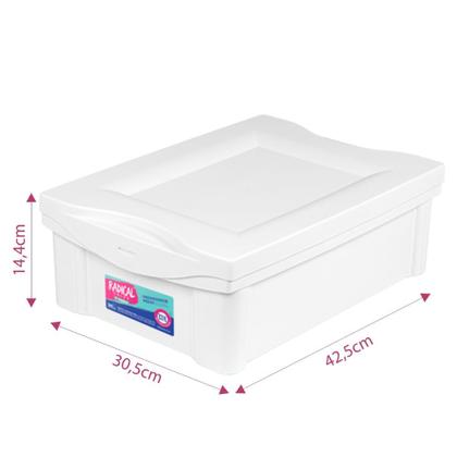 Imagem de Caixa Organizadora Plástica Branca 13,5L Ordene