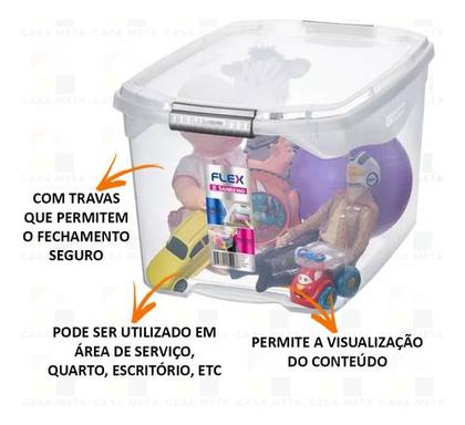 Imagem de Caixa Organizadora Plástica Sanremo 29 Litros Transparente