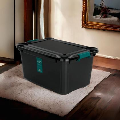 Imagem de Caixa Organizadora Plasvale Multiuso 27 Litros Com Tampa C/ Travas