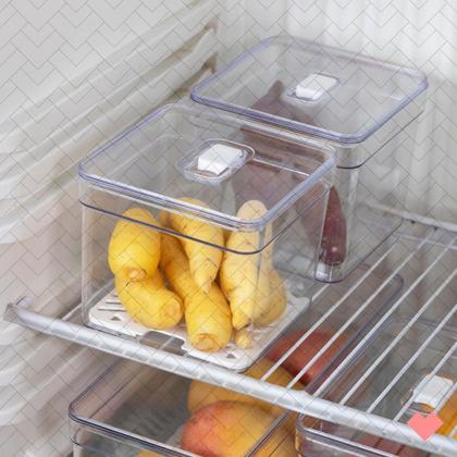 Imagem de Caixa Organizadora Quadrada Transparente Com Tampa Multiuso 1 UN