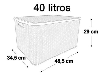 Imagem de caixa organizadora rattan preta - 40 litros - ARQPLAST