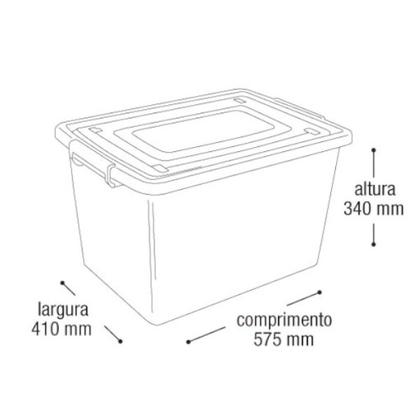 Caixa organizadora tampa com trava 56 litros - 25793 - Arqplast Imagem de Caixa organizadora tampa com trava 56 litros - 25793 - Arqplast
