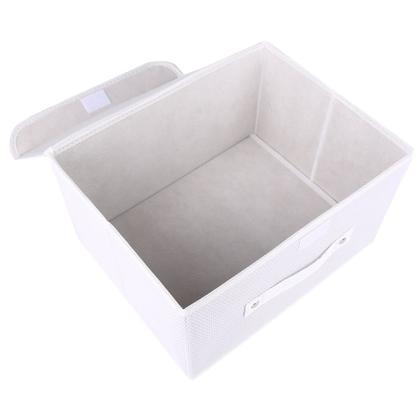 Imagem de Caixa Organizadora Tecido C/ Tampa Vizapi Un Classic M 38x27x20Cm Branco