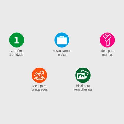 Imagem de Caixa Organizadora Tecido C/ Tampa Vizapi Un Classic M 38x27x20Cm Branco