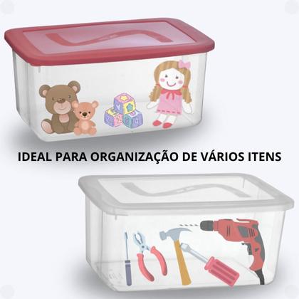 Imagem de Caixa Organizadora Topa Tudo 20 l c/ tampa Conjunto c/ 4 unid.