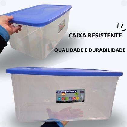 Imagem de Caixa Organizadora Topa Tudo 20 l c/ tampa Conjunto c/ 4 unid.