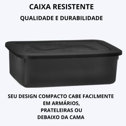Imagem de Caixa Organize 14l c/tampa Black Conjunto c/ 6 unid