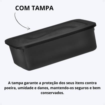 Imagem de Caixa Organize 14l c/tampa Black Conjunto c/ 6 unid