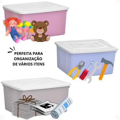 Imagem de Caixa Organize 31 l c/ tampa Conjunto c/ 2 unid.