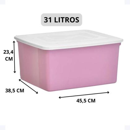 Imagem de Caixa Organize 31 l c/ tampa Conjunto c/ 2 unid.