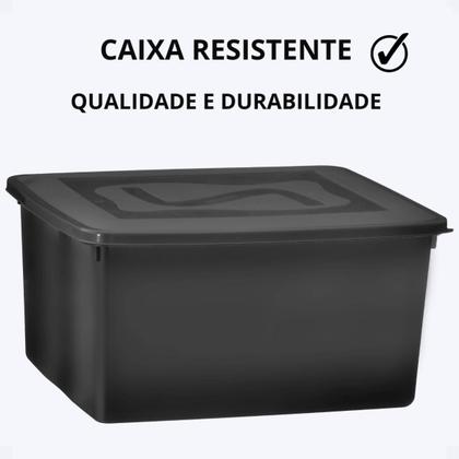 Imagem de Caixa Organize 31l c/tampa Black Conjunto c/3 unid