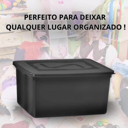 Imagem de Caixa Organize 31l c/tampa Black Conjunto c/3 unid
