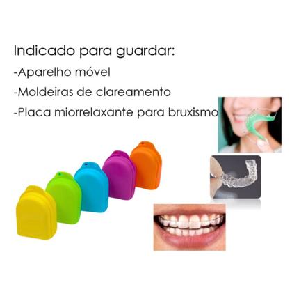 Imagem de Caixa P/ Aparelho Móvel Bruxismo e Clareamento Colorida c/10