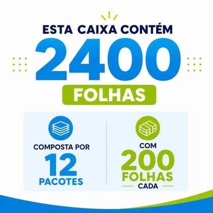 Imagem de Caixa Papel Interfolha 2400 Fls Folha Dupla Premium Nobre