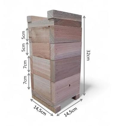 Imagem de Caixa Para Abelhas Sem Ferrão Com 2 Melgueiras, madeira eucalipto interna10x10 espessura 2cm- INPA