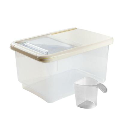 Imagem de Caixa para Armazenamento Tampa Transparente com Copo Medidor suporta até 10kg Branco 38x25x20cm 1 un