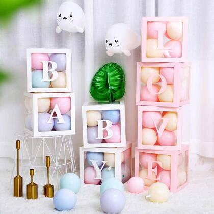Imagem de Caixa para balões Baby Decoração festa Chá/bebê Decoração 30cm