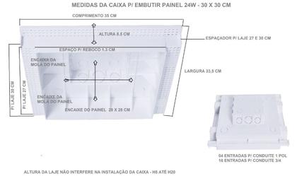 Imagem de Caixa Para Embutir Na Laje Painel Plafon Led 24 Watts 27x27