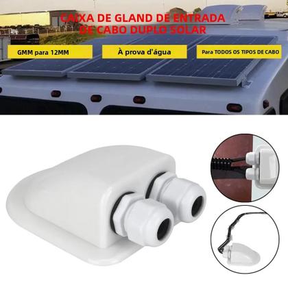 Imagem de Caixa para Entrada de Cabo Solar de Caravana - Suporte de Conector com Furo Duplo