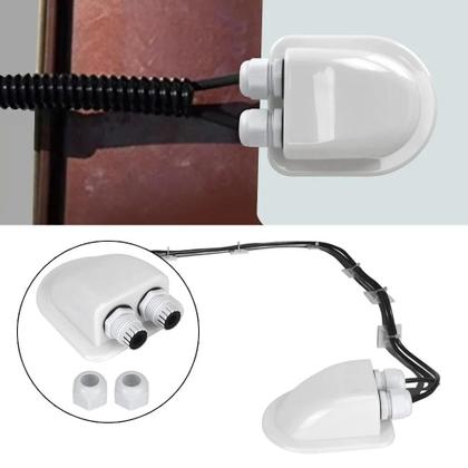 Imagem de Caixa para Entrada de Cabo Solar de Caravana - Suporte de Conector com Furo Duplo