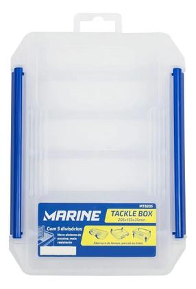 Imagem de Caixa Para Isca Artificial E Anzol Tackle Box 205n Com 5 Divisões Cor Branco Marine Sports