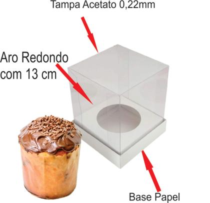 Imagem de Caixa para Mini Bolo com Tampa Acetato 15x15x15 cm  Pacote com 10 unidades