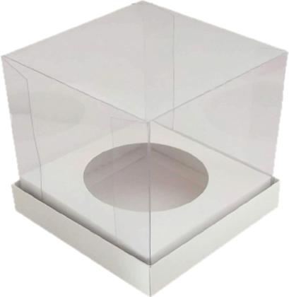 Imagem de Caixa para Mini Bolo com Tampa Acetato 15x15x15 cm  Pacote com 10 unidades