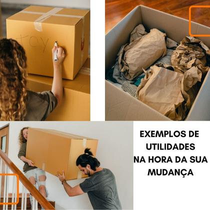 Imagem de Caixa para mudanças e envios  de Papelão Kraft 60x30x30 forte e resistente kit com 6 unidades.
