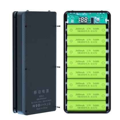 Imagem de Caixa para Power Bank DIY com Suporte para Bateria 18650 - Conectores USB Tipo C e Micro USB