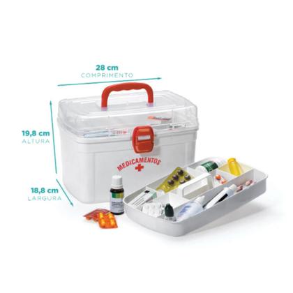 Imagem de Caixa Para Remédios Grande Com Alça 6,2l Litros Cor Branco