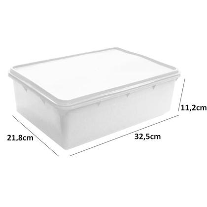 Imagem de Caixa Plástica 6,5 Litros Transparente Retangular Plasvale Com Tampa