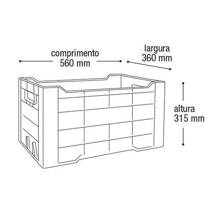 Imagem de Caixa Plástica Multiuso Vazada 56x36x31cm Preta Arqplast