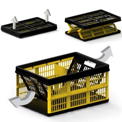 Imagem de Caixa Plástica Organizadora com 45 Litros Dobrável 54x38 cm Grande 