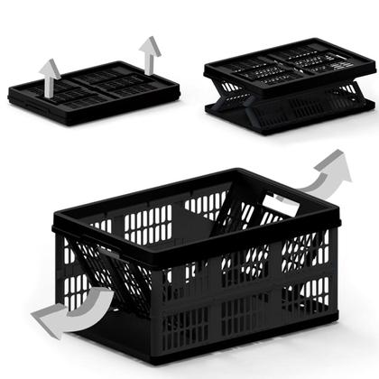 Imagem de Caixa Plástica Organizadora com 45 Litros Dobrável 54x38 cm Grande 