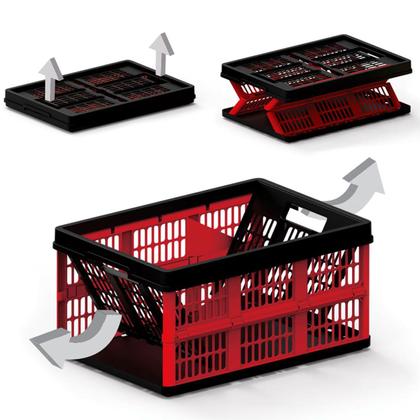 Imagem de Caixa Plástica Organizadora com 45 Litros Dobrável 54x38 cm Grande 