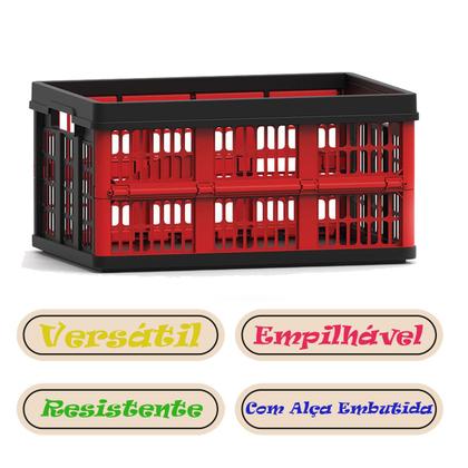 Imagem de Caixa Plástica Organizadora com 45 Litros Dobrável 54x38 cm Grande 