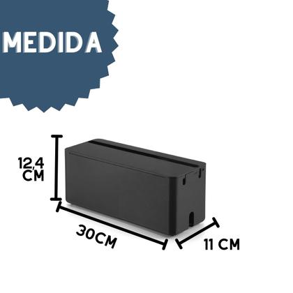 Imagem de Caixa Plástica Organizadora de Fios e Cabos Régua de Energia Organiza Carregador Celular Tomadas Resistente Arthi