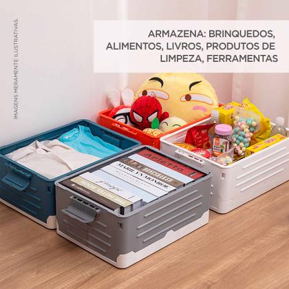 Imagem de Caixa Plástica Organizadora Desmontável Multiuso Média 20L Cinza