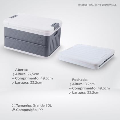 Imagem de Caixa Plástica Organizadora Dobravel Multiuso Grande 30L