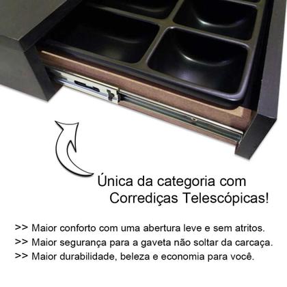 Imagem de caixa porta dinheiro notas moedas tipo gaveta em MDF preto