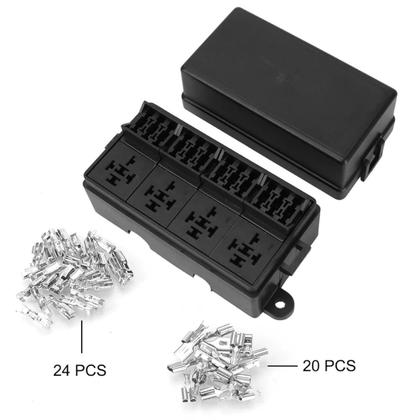 Imagem de Caixa Porta Fusível Universal 12 vias + 4 Reles