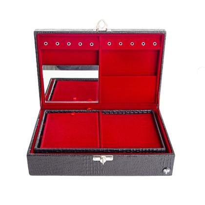 Caixa Porta Jóias e Bijuterias Sintético Croco - TOTAL LUXO