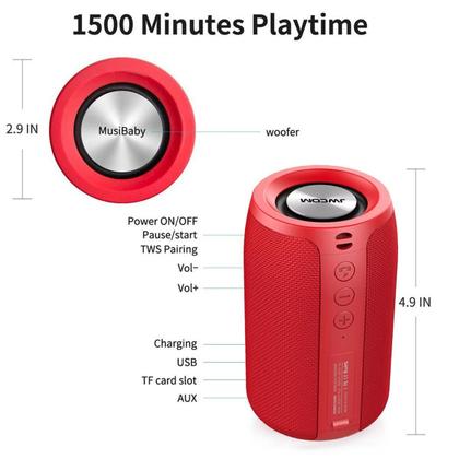 Imagem de Caixa Portátil Bluetooth 5.0 Sem Fio Subwoofer - Terracota