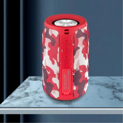 Imagem de Caixa Portátil Bluetooth 5.0 Sem Fio Subwoofer - Vermelho