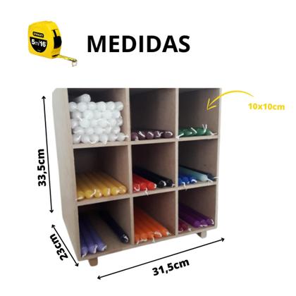Imagem de Caixa Prateleira Organizadora porta velas mdf cru artesanal