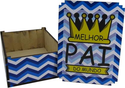 Imagem de Caixa Presente Dia Dos Pais Decoração Melhor Pai do Mundo 23x17x9 cm MDF