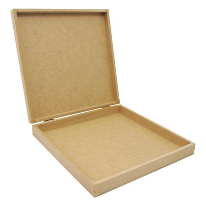 Imagem de Caixa Quadrada Com Dobradiça 24,5x24,5x4 Mdf 6mm Madeira