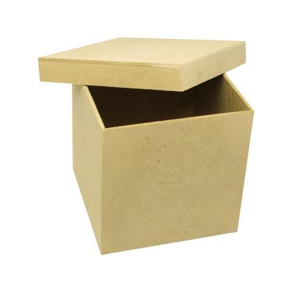 Imagem de Caixa Quadrada Tampa Sapato 12x12x12 Mdf Madeira