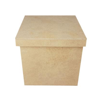 Imagem de Caixa Quadrada Tampa Sapato 12x12x12 Mdf Madeira